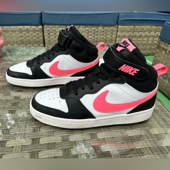 Nike Other - Nike Court Borough Mid 2 Black Pink Youth 7Y